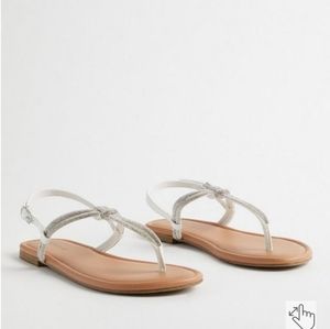 Embellished Knot T-Strap Sandal (WW)